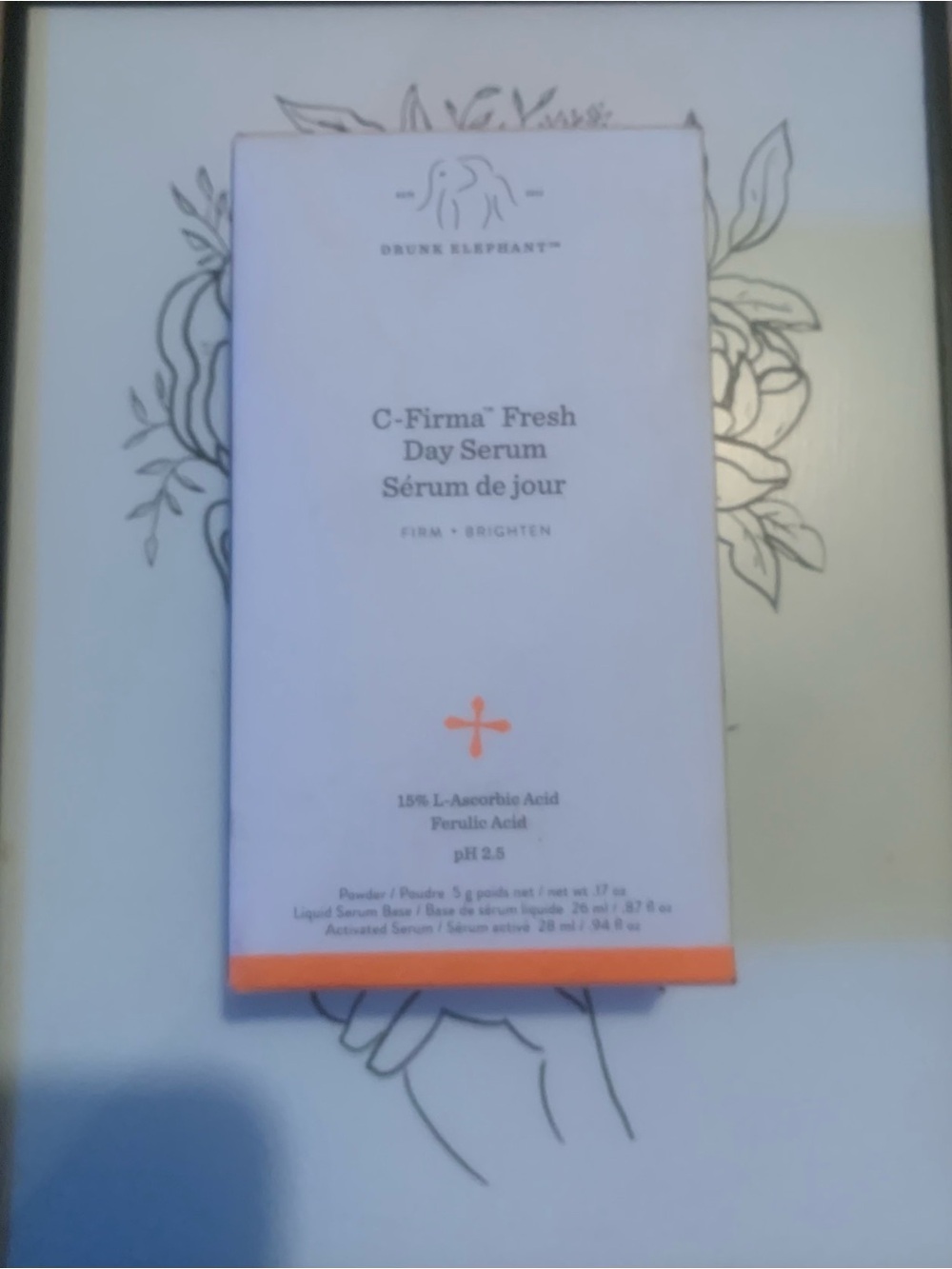 Drunk Elephant C‑Firma Fresh Day Serum — White with Orange Accent